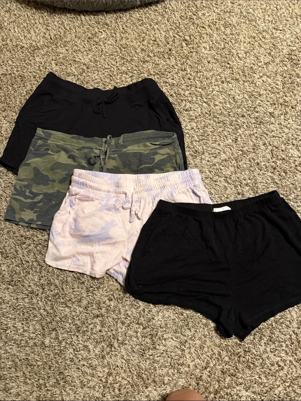 Women's Black and Pink Tie-Dye Lounge Shorts - Unbranded
